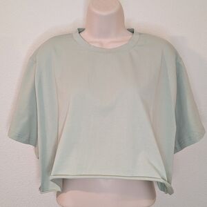 Mint Green Boxy Crop Top T Shirt Size XL